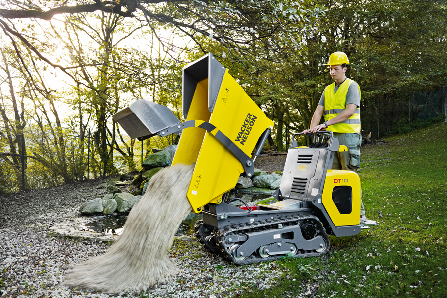 Wacker Neuson DT10 Minidumper mit Frontkippmulde und Selbstladeschaufel 1.000kg Zuladung