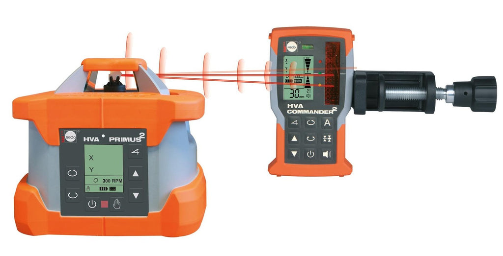 NEDO PRIMUS 2 HVA2N mit Commandor 2 – Rotations--Neigungslaser horizontal & vertikal