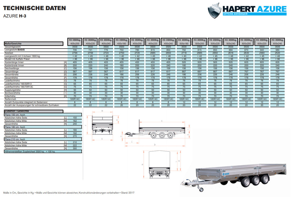 Hapert Azure H-3 – 3500 – 4550 x 2000 3-Achser Tridem