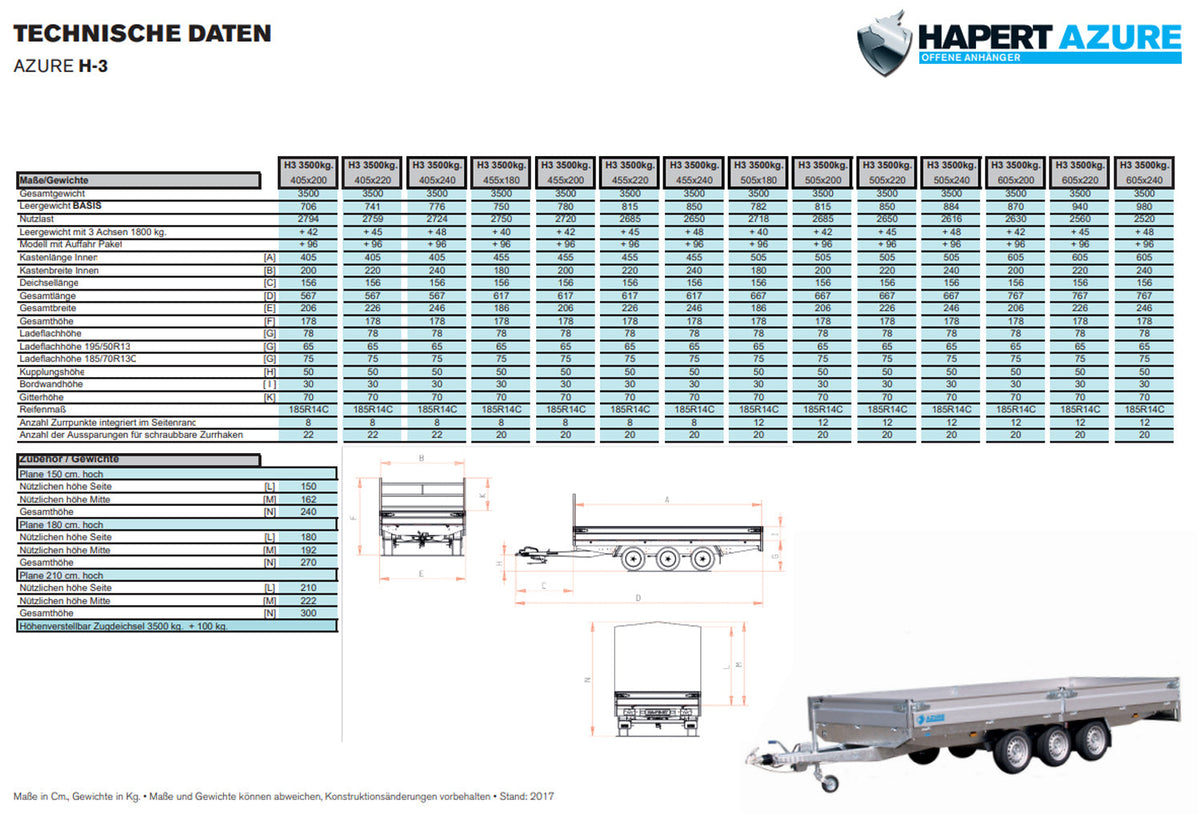 Hapert Azure H-3 – 3500 – 4550 x 2000 3-Achser Tridem