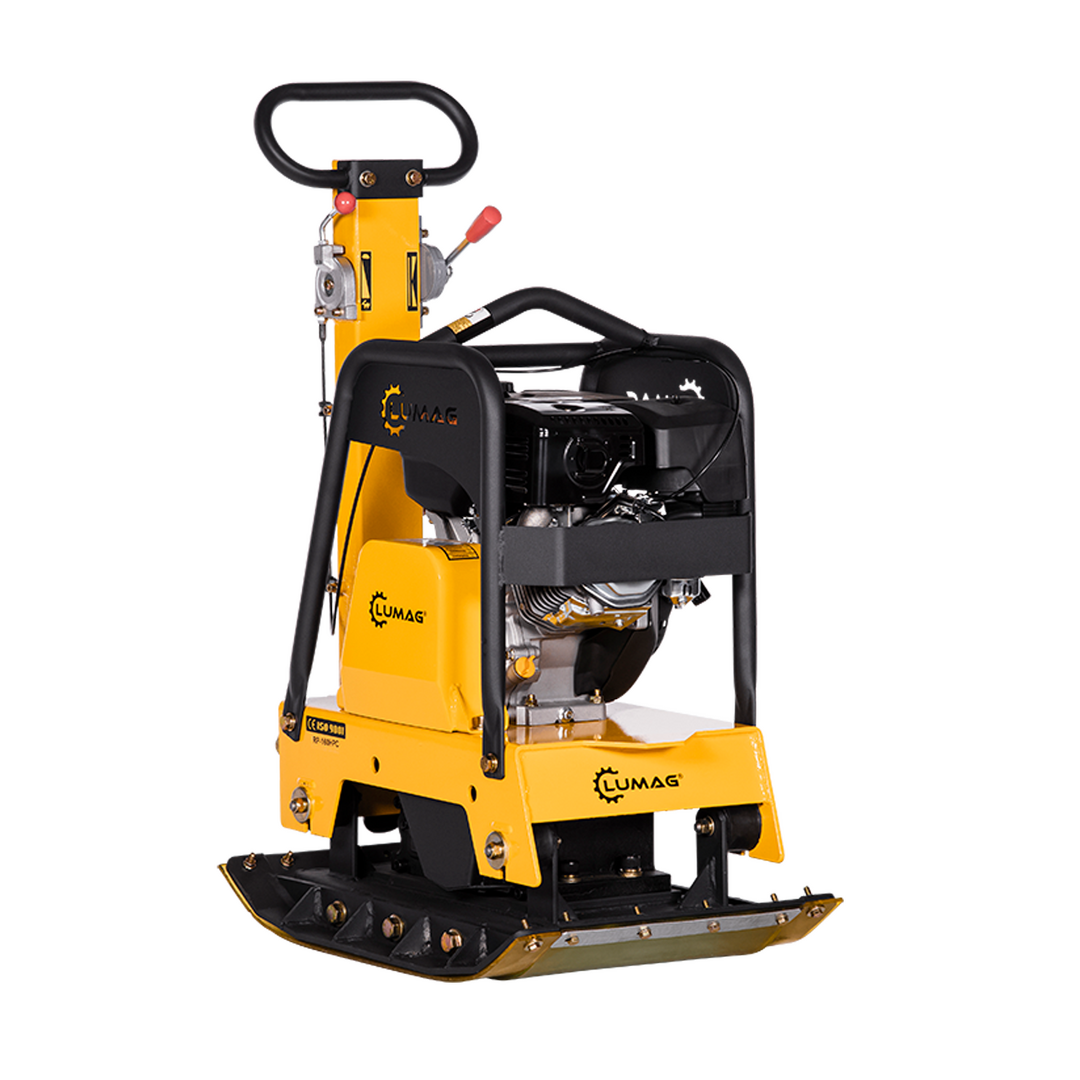 LUMAG RP-160HPC – Rüttelplatte reversierbar mit 160 kg inkl. Transportfahrwerk und Gummimatte